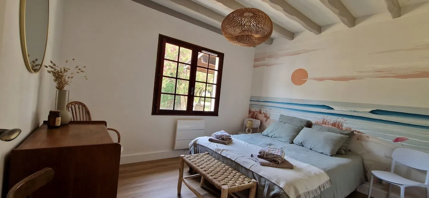 Chambre Nature, lit double, Villa Zadig Seignosse